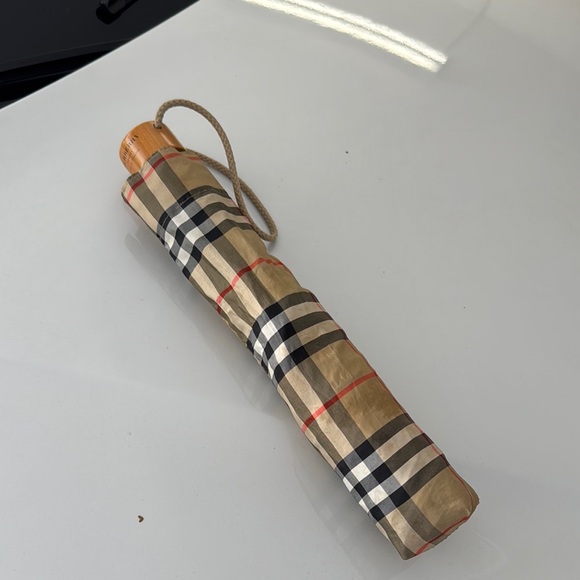 Burberry Accessories - Burberry Beige and Black Check Umbrella